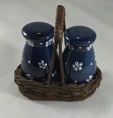 Gmundner Keramik-Salz- Pfeffer/bauchig+ Korb